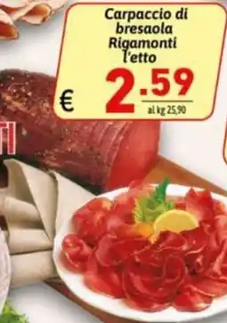 Ipercarni Carpaccio di bresaola Rigamonti offerta