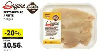 Ipercoop Coop - petto a fette sottili di pollo origine offerta