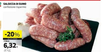 Ipercoop Salsiccia di suino offerta