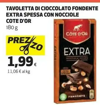 Ipercoop Tavoletta di cioccolato extra spessa con nocciole offerta