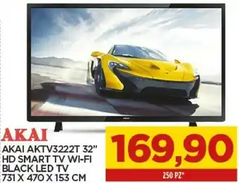 Akai aktv3222t 81,3 cm (32") hd smart tv wi-fi nero