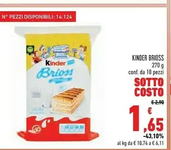 Conad Kinder brioss 270 g(ml) offerta