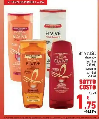 Conad Elvive shampoo offerta