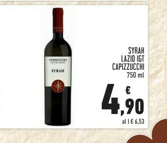 Conad Capizzucchi syrah lazio igt 750 ml offerta