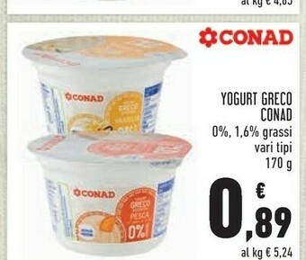 Conad Conad yogurt greco offerta