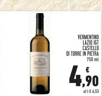 Conad Castello di torre in pietra vermentino lazio igt 750 ml offerta