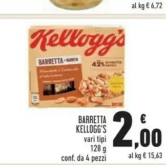 Conad Kellogg's - barretta mandorle e frutta 128 g(ml) offerta