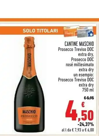 Conad Cantine maschio - prosecco 750 g(ml) offerta