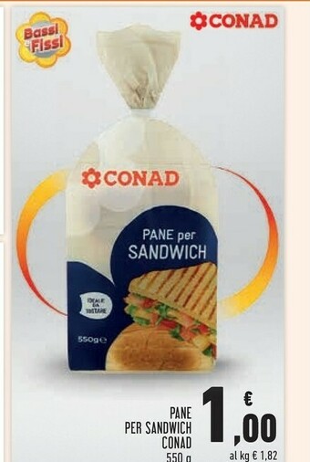 Conad Conad pane per sandwich 550 g offerta