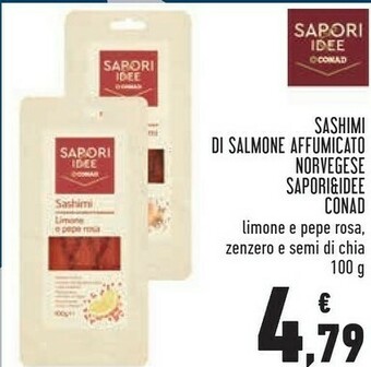 Conad Superstore Conad sashimi di salmone affumicato norvegese sapori&idee offerta