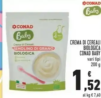 Conad Superstore Conad baby crema di cereali biologica offerta
