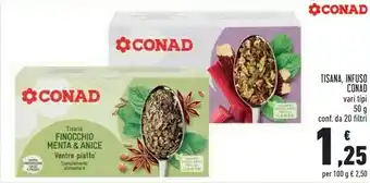 Conad Superstore Conad tisana finocchio menta & anice 50 g offerta