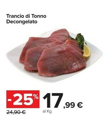 Carrefour Market Trancio di tonno decongelato offerta