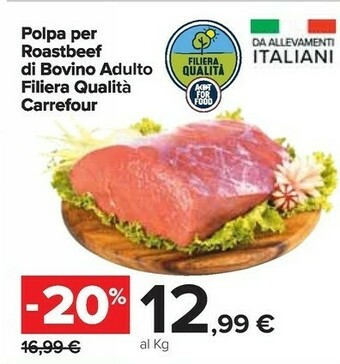 Carrefour Market Carrefour polpa per roastbeef di bovino adulto filiera qualita offerta
