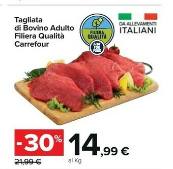 Carrefour Market Carrefour tagliata di bovino adulto filiera qualita offerta