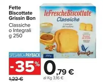 Carrefour Market Fette biscottate classiche / integrali offerta