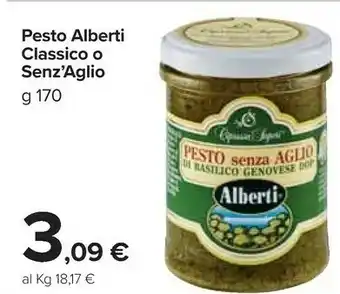 Carrefour Market Pesto senza aglio di basilico genovese dop 170 g(ml) offerta