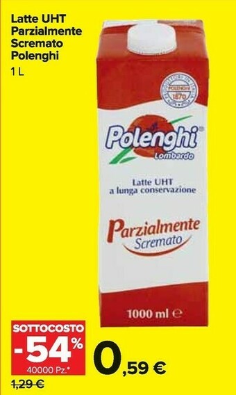 Carrefour Market Latte parzialmente scremato offerta