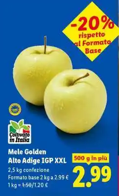 Lidl Mele Golden Alto Adige IGP XXL offerta