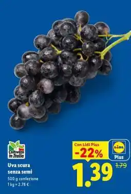 Lidl Uva Scura senza semi offerta