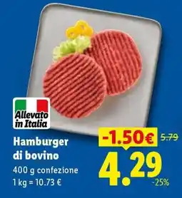 Lidl Hamburger di bovino offerta