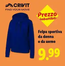 Lidl Felpa sportiva da donna o da uomo offerta