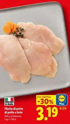 Lidl Filetto di petto di pollo a fette offerta