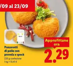 Lidl Panzerotti di pollo con provola e speck offerta