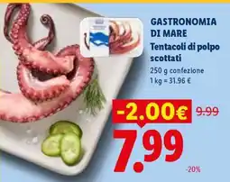 Lidl Gastronomia di Mare Tentacoli di polpo scottati offerta