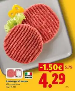 Lidl Hamburger di bovino offerta