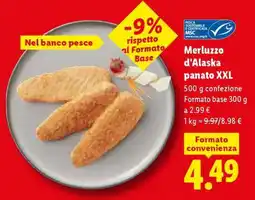 Lidl Merluzzo d’Alaska panato XXL offerta