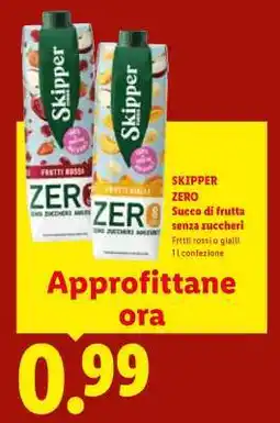 Lidl SKIPPER ZERO Succo di frutta senza zuccheri offerta