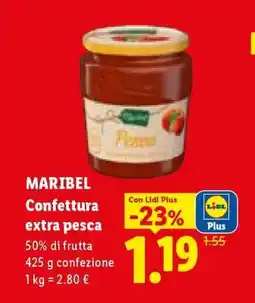 Lidl MARIBEL Confettura extra pesca offerta
