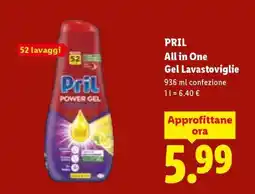 Lidl Pril All in One Gel Lavastoviglie offerta