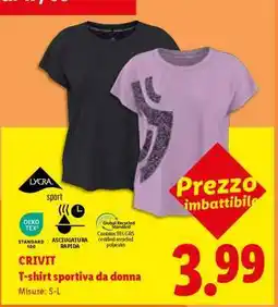 Lidl CRIVIT T-shirt sportiva da donna offerta