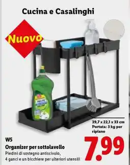 Lidl W5 Organizer per sottolavello offerta