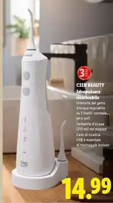 Lidl Cien Beauty Idropulsore ricaricabile offerta