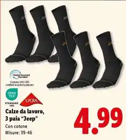 Lidl Calze da lavoro, 3 paia “Jeep” offerta