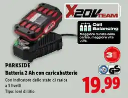 Lidl PARKSIDE Batteria 2 Ah con caricabatterie offerta