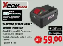 Lidl Parkside Performance Batteria smart 8 Ah offerta
