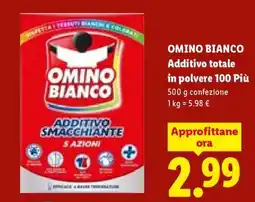 Lidl OMINO BIANCO Additivo totale in polvere 100 Più offerta
