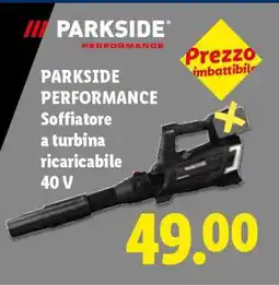 Lidl PARKSIDE PERFORMANCE Soffiatore a turbina ricaricabile 40 V offerta