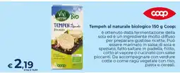 Ipercoop Radenza Tempeh al naturale biologico Coop offerta