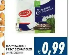 Nicky tovaglioli piegati decorati