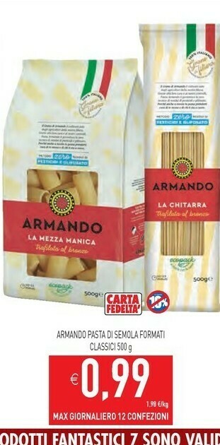 Pim Supermercati Armando pasta di semola offerta