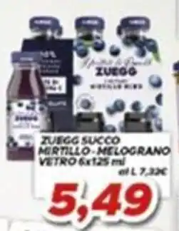MA Supermercati Zuegg succo mirtillo/ melograno vetro offerta