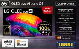 Euronics LG OLED evo AI serie C6 offerta