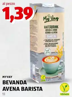 ALDI MyVay bevanda avena barista offerta