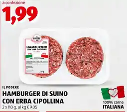 ALDI Il Podere hamburger di suino con erba cipollina offerta