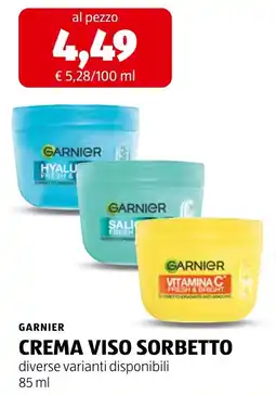 ALDI Garnier crema viso sorbetto offerta
